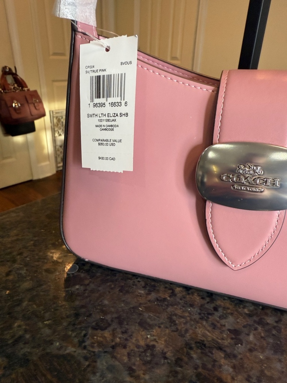 Coach Eliza Rose Pink Leather Shoulder Bag with Silver-Tone Clasp - Picture 2 of 15